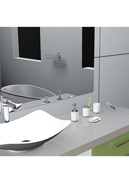 Adet Plastik Banyo Aksesuar Seti, Diş Fırçası Tutuculu Banyo Tuvalet Fırçası Aksesuarları Seti, Diş Fırçası Bardağı (Beyaz) (Yurt Dışından)