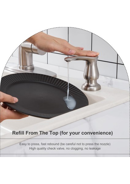 Mutfak Lavabo Sabunluk Fırçalanmış Nikel, Silikon Uzatma Tüpü Kiti ile Lavabo Altı Sabunluk (Yurt Dışından) fiyatları
