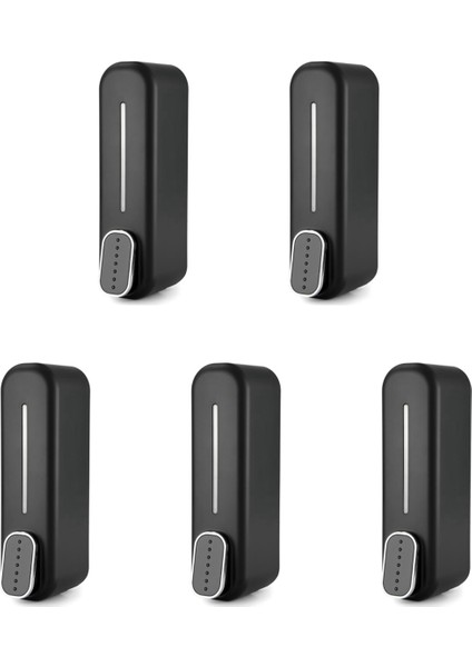 5x Sabunluk Duvara Montaj, 350 ml El Sıvı Şampuan Duş Jeli Dağıtıcı Banyo Mutfak Ofis Için Siyah (Yurt Dışından)