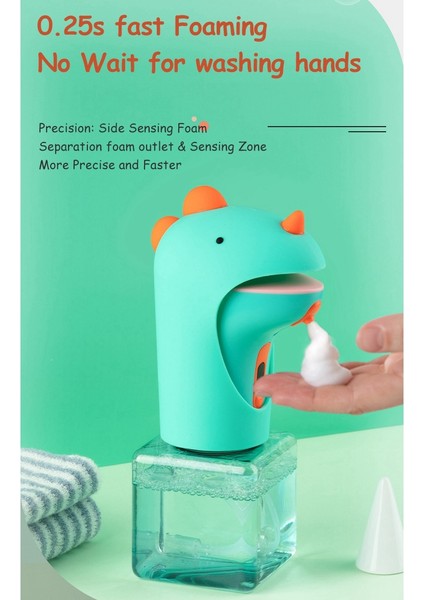 Otomatik Sabunluk Fotoselli El Sabunu Dispenseri Çocuklar Için Sevimli Dinozor Köpük Dağıtıcı Banyo Tezgahı A (Yurt Dışından) modelleri