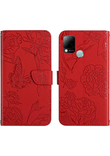 Infinix Sıcak 10S/10T Pu Deri Flip Kapak Çiçekler ve Anti-Damla (Yurt Dışından)