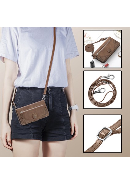 Ile Uyumlu IPHONE14PROMAX Max Fermuarlı Kese Manyetik Kart Tutacağı Bilek Kayışlı Cüzdan Kesesi IPHONE14PROMAX Max (Yurt Dışından)