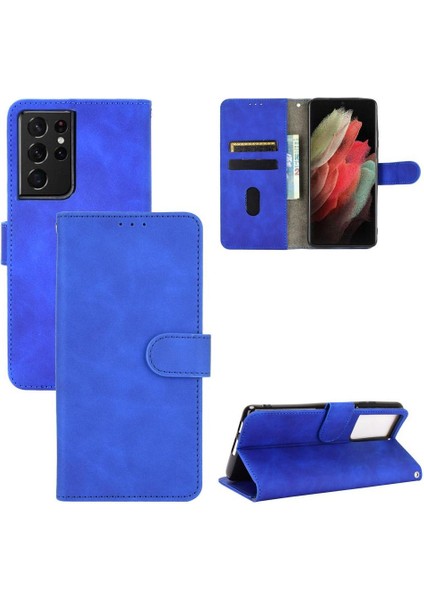 Kart Tutucu Flip ile Samsung Galaxy S21 Ultra Koruyucu Kapak Için Kılıf (Yurt Dışından)