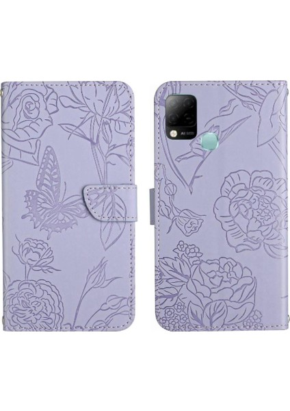 Infinix Sıcak 10S/10T Pu Deri Flip Kapak Çiçekler ve Anti-Damla (Yurt Dışından)