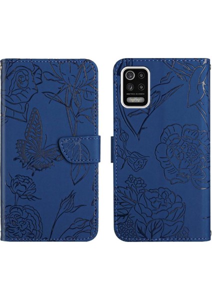 Lg K42 Anti-Damla Koruma Çiçekler ve Bilek Pu ile Kelebekler Için Kılıf (Yurt Dışından)