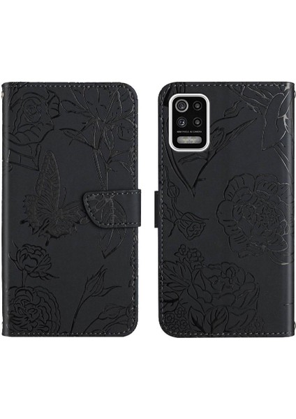 Lg K42 Anti-Damla Koruma Çiçekler ve Bilek Pu ile Kelebekler Için Kılıf (Yurt Dışından)