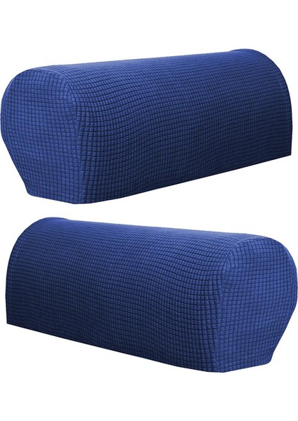 2'li Kol Dayama Kılıfı Seti Polyester Sandalye Kanepe Kol Koruyucuları Koyu Mavi (Yurt Dışından)