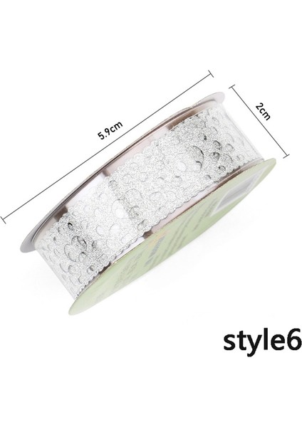 Stil6 Stil 1 Rulo Yaratıcı Glitter Dıy Washi Maskeleme Bandı Kendinden Yapışkanlı Dantel Şeritler Sticker Öğrenci Scrapbooking Dekorasyon (Yurt Dışından)