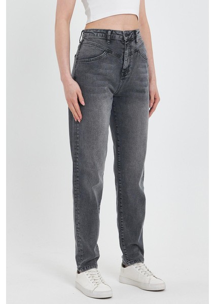 Kadın Kyla Vintage Black Mom Jean Pantolon fiyatları