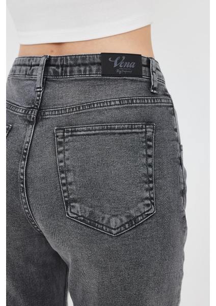 Kadın Kyla Vintage Black Mom Jean Pantolon fırsatları