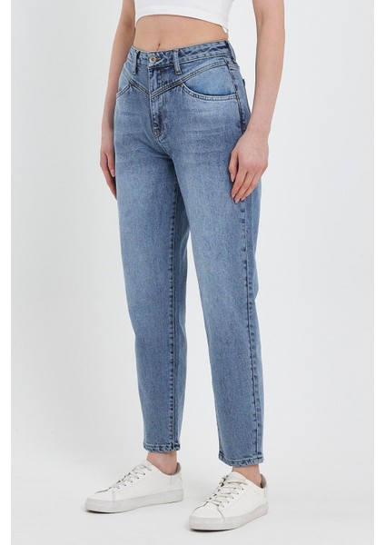 Kadın Kyla Vintage Med Blue Mom Jean Pantolon