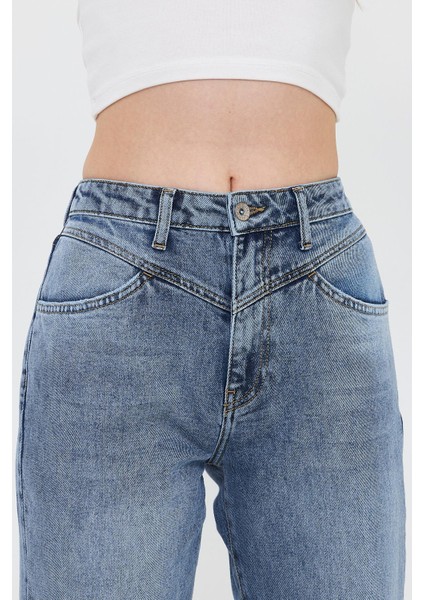 Kadın Kyla Vintage Med Blue Mom Jean Pantolon