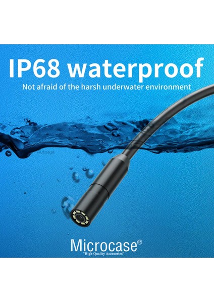Iphone Lıghtning Endeskop Kamera LED Su Geçirmez 5 Metre Borescope Yılan Kamera AL4196