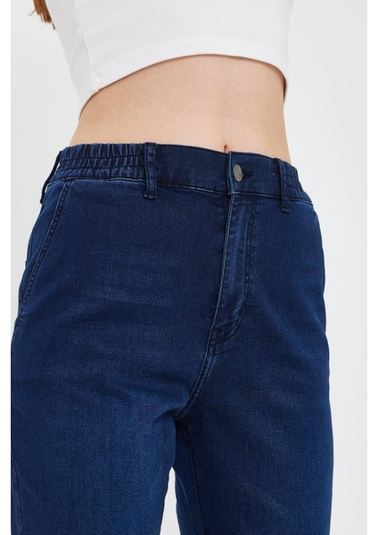Kadın Norah Blue Black Beli Lastikli Jean Pantolon (Lyocell) modelleri