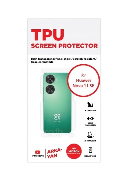 Huawei Nova 11 Se Arka ve Yan Koruyucu Tpu Film fiyatları