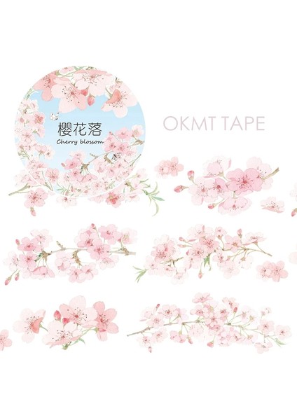 Flora Washi Tarzı Çiçek Bant Gülortancalavanta Kiraz Dergisi Washi Bantlar Japon Maskeleme Bandı Scrapbooking Dekoratif Çıkartmalar (Yurt Dışından)