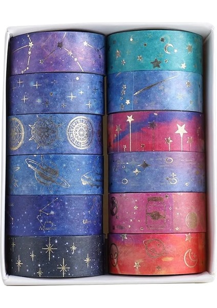 B Tarzı Et Maskeleme Bandı Altın Folyo Washi Bant Dekoratif Yapışkan Bant Sticker Scrapbooking Günlüğü Planlayıcısı Kırtasiye (Yurt Dışından)