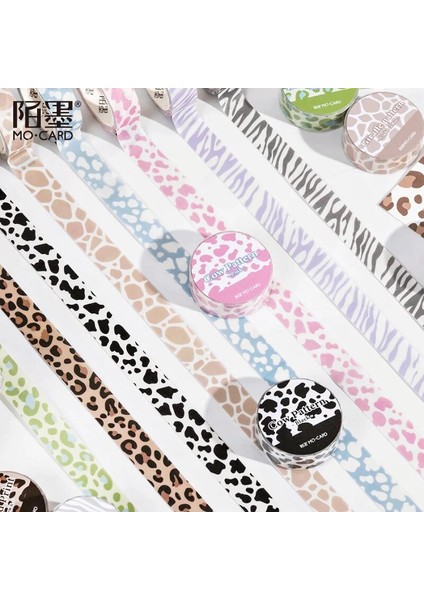 Izgaralar 001 Stili 1 Adet Renkli Süt Inek Zebra Leopar Dekoratif Kağıt Washi Maskeleme Bandı Sticker Defter Günlüğü Dekorasyon (Yurt Dışından) modelleri