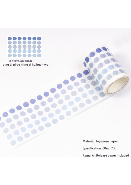 Qingyidemingzihuh Stili 6cm * 300CM Morandi Gradyan Renkli Nokta Washi Bant Sevimli Ins Edebi Tuz Kawaool Dergisi Sticker Scrapbooking Etiket Malzemeleri (Yurt Dışından)