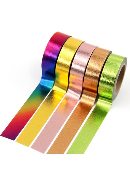 G235 Stili 1X15MM * 10M Altın Folyo Washi Bant Gümüşaltınbronzgülyeşilmor Renk Japon Kawaii Dıyscrapbooking Araçları Maskeleme Bandı (Yurt Dışından) fırsatları