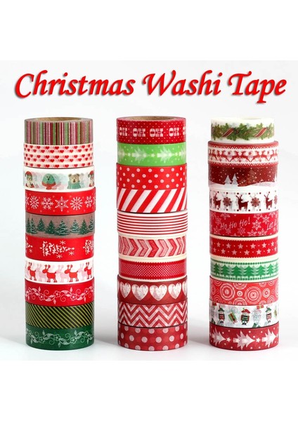 J Tarzı Yenı 1 Adet Dekoratif Noel ve Cadılar Bayramı Washi Bant Seti Pirinç Kağıdı Dıy Scrapbooking Yapışkan Maskeleme Bandı 1.5 cm * 10 M Kırtasiye (Yurt Dışından)
