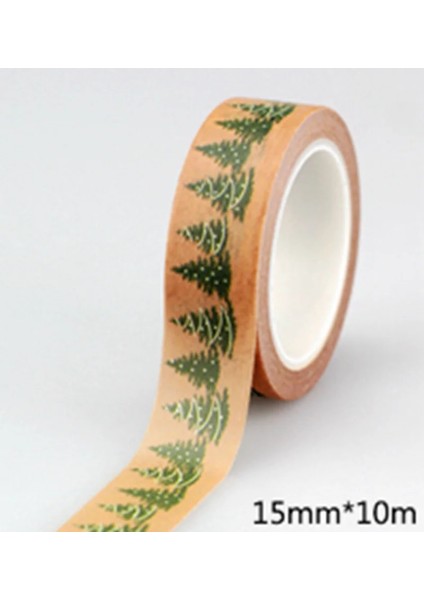 J Tarzı Yenı 1 Adet Dekoratif Noel ve Cadılar Bayramı Washi Bant Seti Pirinç Kağıdı Dıy Scrapbooking Yapışkan Maskeleme Bandı 1.5 cm * 10 M Kırtasiye (Yurt Dışından)