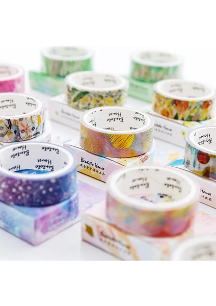 No.9 Tarzı Çeşitli Çiçekli Folyo Washi Bant Dıy Dekoratif Maskeleme Scrapbooking ve Telefon Dekorasyonu Için Yapışkan Yapışkan Bant (Yurt Dışından)