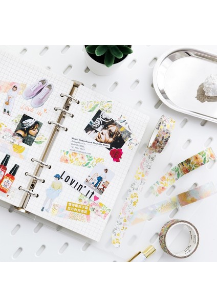 No.9 Tarzı Çeşitli Çiçekli Folyo Washi Bant Dıy Dekoratif Maskeleme Scrapbooking ve Telefon Dekorasyonu Için Yapışkan Yapışkan Bant (Yurt Dışından)