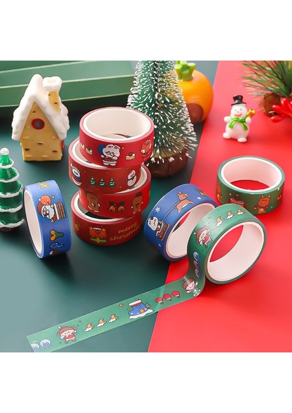 E Stili Noel Tatil Maskeleme Bandı Washi Bantlar El Hesabı Malzemesi Scrapbooking El Sanatları Için Diy Sarma ve Parti Malzemeleri (Yurt Dışından)