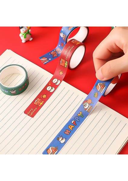 E Stili Noel Tatil Maskeleme Bandı Washi Bantlar El Hesabı Malzemesi Scrapbooking El Sanatları Için Diy Sarma ve Parti Malzemeleri (Yurt Dışından)