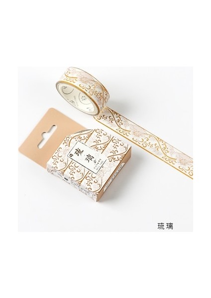 F Stili Maskeleme Washi Bant Altın Folyo Folyo Diy Craft Glitter Vinç Kağıt Yapışkan Yapıştırıcı Chinease Desen Kırtasiye Okul Malzemeleri (Yurt Dışından)