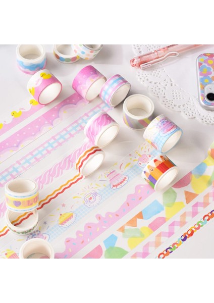 F Stili 20 Rulo Gökkuşağı Renk Maskeleme Washi Bant Scrapbooking Için Dıy Sanat El Sanatları Dekoratif Dergiler Planlayıcıları (Yurt Dışından) modelleri