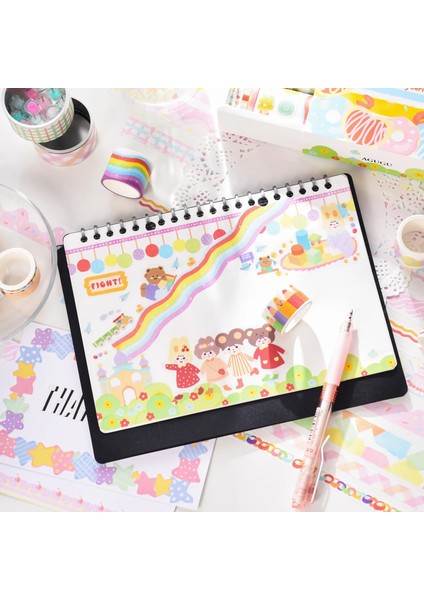 F Stili 20 Rulo Gökkuşağı Renk Maskeleme Washi Bant Scrapbooking Için Dıy Sanat El Sanatları Dekoratif Dergiler Planlayıcıları (Yurt Dışından) indirimleri