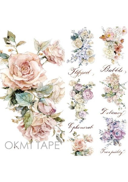 Pet 6CMX3M Stili Geniş Washi Bant Çiçek Çiçek Maskeleme Bandı Kırtasiye Dekoratif Scrapbooking Etiketler Dergisi Dekor (Yurt Dışından)