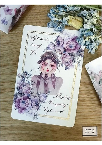 Pet 6CMX3M Stili Geniş Washi Bant Çiçek Çiçek Maskeleme Bandı Kırtasiye Dekoratif Scrapbooking Etiketler Dergisi Dekor (Yurt Dışından)