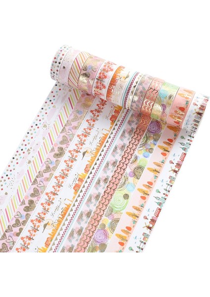 F Stili Et Maskeleme Bandı Altın Folyo Washi Bant Dekoratif Yapışkan Bant Sticker Scrapbooking Günlüğü Planlayıcısı Kırtasiye (Yurt Dışından) modelleri