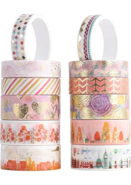 F Stili Et Maskeleme Bandı Altın Folyo Washi Bant Dekoratif Yapışkan Bant Sticker Scrapbooking Günlüğü Planlayıcısı Kırtasiye (Yurt Dışından) fırsatları