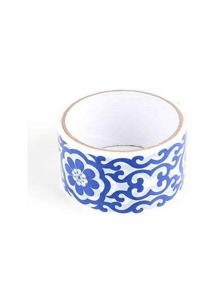 G Tarzı Retro Washi Maskeleme Bandı Mavi ve Beyaz Porselen Etiket Bant Dekoratif Yapışkan Kağıt Yapışkanlı Dıy Washi Bantlar Okul Malzemeleri (Yurt Dışından)