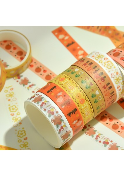 Lianyan Tarzı 5rollsbox Yaratıcı Maskeleme Bandı Seti Temel Desen Washi Bant Dıy Scrapbooking Günlüğü Dergisi Kırtasiye (Yurt Dışından) modelleri