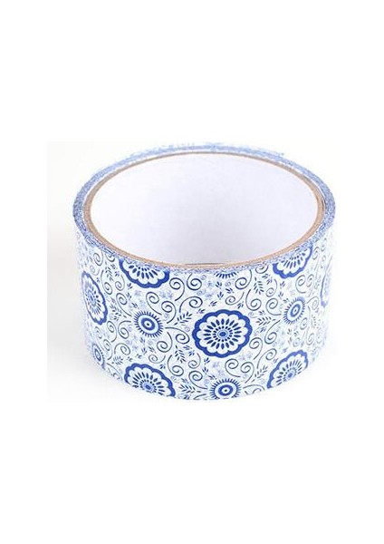 B Tarzı Retro Washi Maskeleme Bandı Mavi ve Beyaz Porselen Etiket Bant Dekoratif Yapışkan Kağıt Yapışkanlı Dıy Washi Bantlar Okul Malzemeleri (Yurt Dışından)