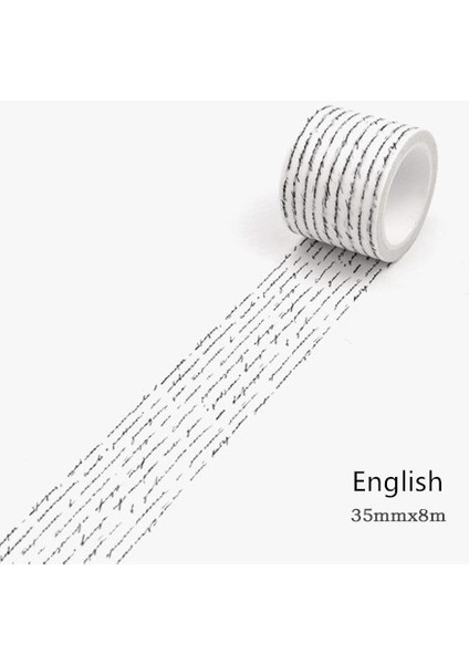 Ingilizce 35MM Stili M Beden Retro Washi Bant Seti Vintage Dekorasyon Scrapbooking Maskeleme Wasitape Dekoratif Yıkama Whasi Decorada Çıkartmalar Günlüğü (Yurt Dışından)