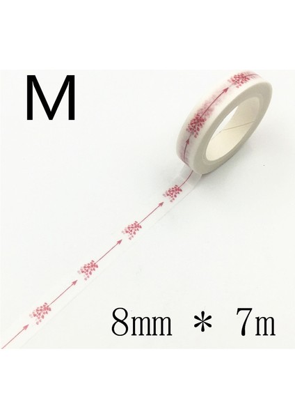 M Tarzı 7m * 8mm Aşk ve Yapraklar Scrapebooking Diy Sticker Dekoratif Maskeleme Bandı Kağıt Malzemesi Escolar Fotoğraf Albümü Washi Bant (Yurt Dışından)