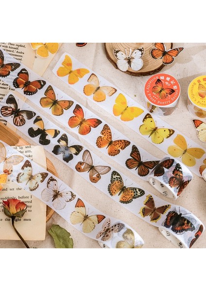 E Stili Vintage Kelebek Washi Bantlar Karalama Defteri Diy El Sanatları Planlamacılar Hediye Paketleme Için Geniş Renkli Dekoratif Maskeleme Kağıt Bant (Yurt Dışından) fiyatları