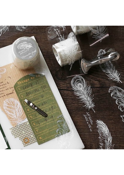 No.2 Tarzı Vintage Bitkiler Tüy Önemsizjournal Washi Bant Retro Kelebek Pet Dekoratif Yapışkan Bant Dıy Scrapbooking Sticker Etiket (Yurt Dışından) indirimleri