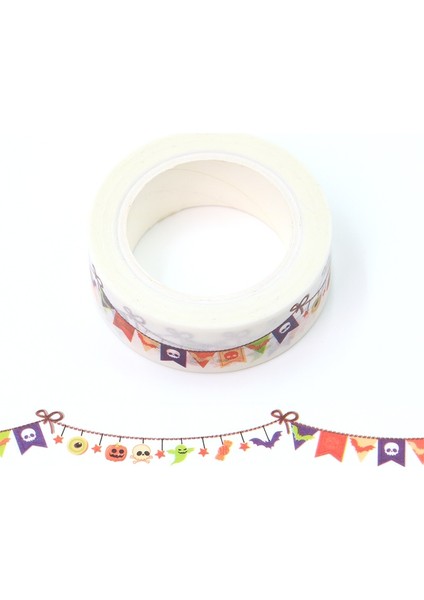 No.6 Tarzı 2021 Cadılar Bayramı Dekoratif Yapışkan Bant Kabak Kafatası Folyo Maskeleme Washi Bant Diy Scrapbooking Sticker Etiket Japon Kırtasiye (Yurt Dışından)