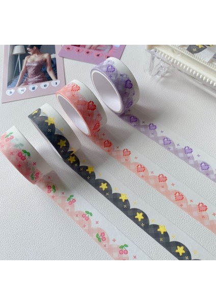 1 Adet B Tarzı 1 Adet Renkli Piksel Aşk Kiraz Dekorasyon Bandı Sevimli Renkli Washi Maskeleme Bandı Yaratıcı Scrapbooking Kırtasiye Okul Malzemeleri (Yurt Dışından)