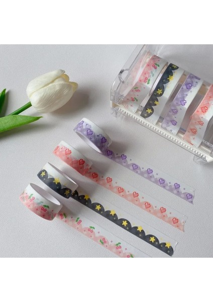 1 Adet B Tarzı 1 Adet Renkli Piksel Aşk Kiraz Dekorasyon Bandı Sevimli Renkli Washi Maskeleme Bandı Yaratıcı Scrapbooking Kırtasiye Okul Malzemeleri (Yurt Dışından)