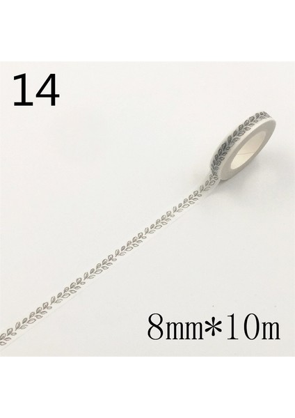 No.14 Tarzı Temel Gökkuşağı Kağıt Yapışkan Bant Günlüğü Kawaii Scrapbooking Dıy Craft Yapışkan Deco Japonya Maskeleme Washi Bant 10M x 8mm (Yurt Dışından)