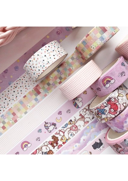 Q Stili 18 Stil Washi Bant Sevimli Dekoratif Yapışkan Bant Dıy Çıkartmalar Için Maskeleme Bandı Scrapbooking Okul Kırtasiye Bandı (Yurt Dışından)