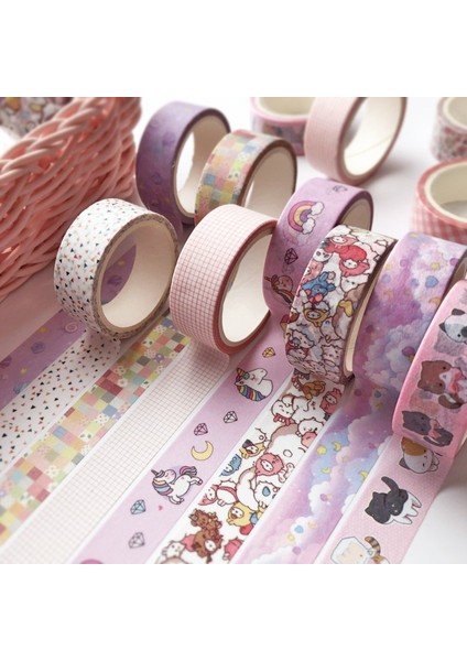 Q Stili 18 Stil Washi Bant Sevimli Dekoratif Yapışkan Bant Dıy Çıkartmalar Için Maskeleme Bandı Scrapbooking Okul Kırtasiye Bandı (Yurt Dışından)